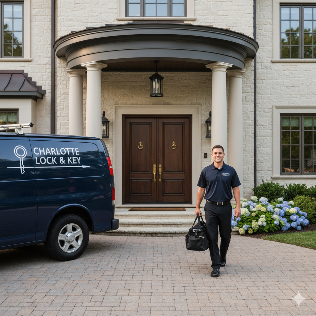 Charlotte locksmith with service van ready for mobile locksmith calls